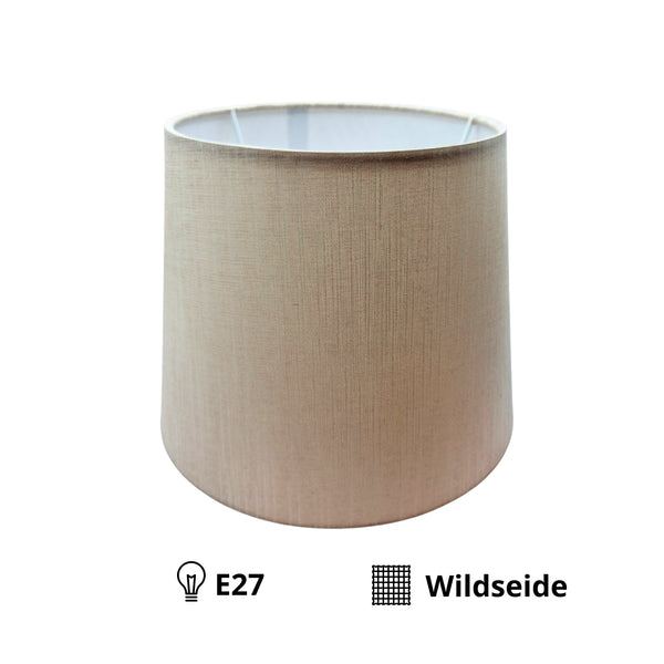 Diverse Trommel-ronde lampenkappen - wilde zijde - crème - 20 tot 40 cm