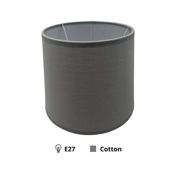 Various Lampenschirme Drum rund - Cotton - Grau - 20 uder 23 cm