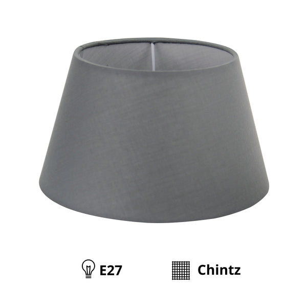 Various Lampenschirme Drum rund - Cotton - Grau - 20 uder 23 cm