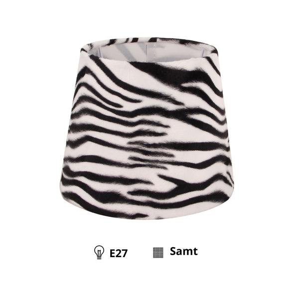 Various Zebra Tischleuchte – Ø20 cm – 1-flammig – Zebra Samt – E27