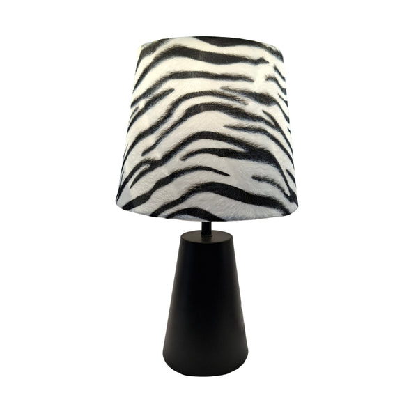 Various Zebra Tischleuchte – Ø20 cm – 1-flammig – Zebra Samt – E27