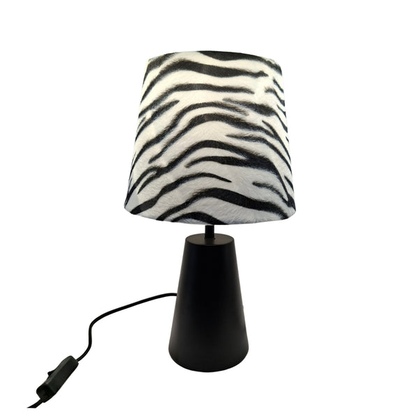 Various Zebra Tischleuchte – Ø20 cm – 1-flammig – Zebra Samt – E27