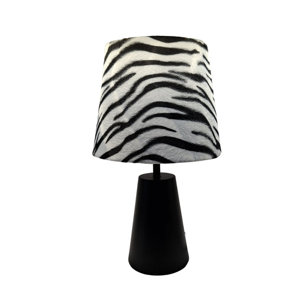 Various Zebra Tischleuchte – Ø20 cm – 1-flammig – Zebra Samt – E27