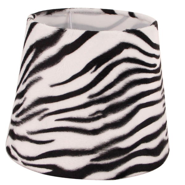 Various Zebra Tischleuchte – Ø20 cm – 1-flammig – Zebra Samt – E27