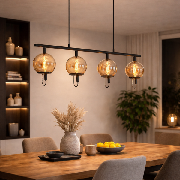 Chericoni Anello hanging lamp – 4 bulbs – E27 – black