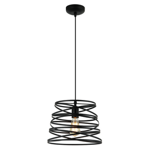 Chericoni Asti Hängelampe, schwarz, Ø35 cm, 1-flammig, aus Eisen und Metall, modernes Industriedesign.