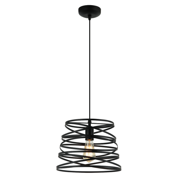 Chericoni Asti Hängelampe, schwarz, Ø35 cm, 1-flammig, aus Eisen und Metall, modernes Industriedesign.