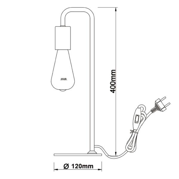 Chericoni Basic Tischleuchte, 40 cm hoch, Corrund Black, dezente und stilvolle Lichtquelle.