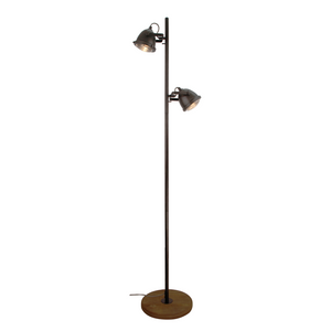 Die Chericoni Bella Stehlampe kombiniert Schwarz und Holz, ist 153 cm hoch, Ø11 cm groß und bietet mit 2 GU10-Leuchtmitteln warmes, stilvolles Licht.