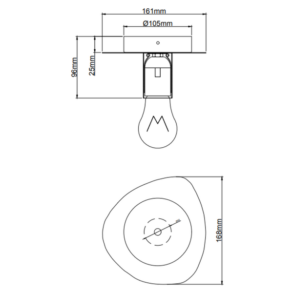 Chericoni Colorato plafondlamp - 1-lamp - E27 - Individueel selecteerbare buiskleur