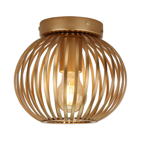 Die Chericoni Curvato Deckenleuchte in Gold, Ø20 cm, 1-flammig, verleiht dem Raum eine elegante und warme Lichtatmosphäre.