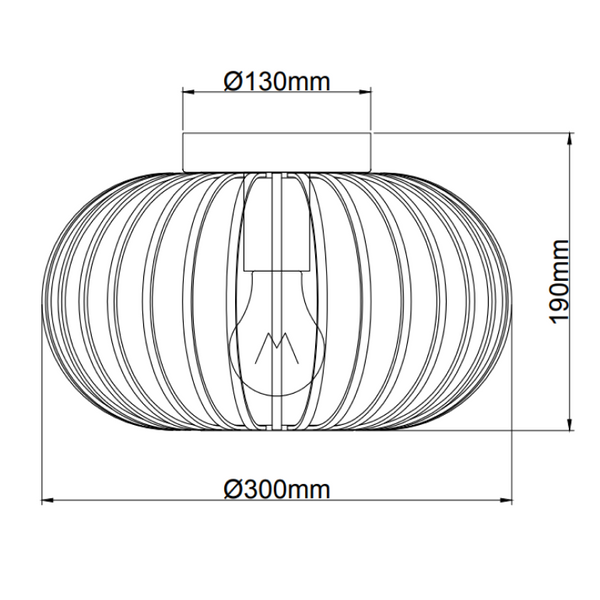 Schwarze Chericoni Curvato Lampe für die Decke, Ø30 cm, 1-flammig, E27, sorgt für dezente und klare Beleuchtung.