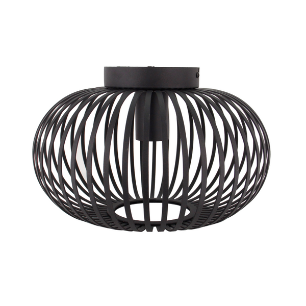 Chericoni Curvato Deckenleuchte, Ø30 cm, 1-flammig, E27, Schwarz, ideal für minimalistische oder industrielle Einrichtungen.