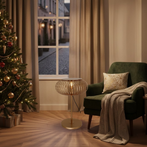 Chericoni Curvato Stehlampe - 1 flammig - Ø 40cm - Höhe 59 oder 143 cm - Gold