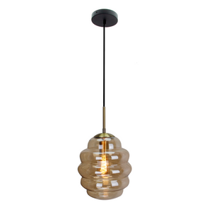 Chericoni Favo Hängelampe, Ø26 cm, 1-flammig, aus Glas, elegantes und zeitloses Design.
