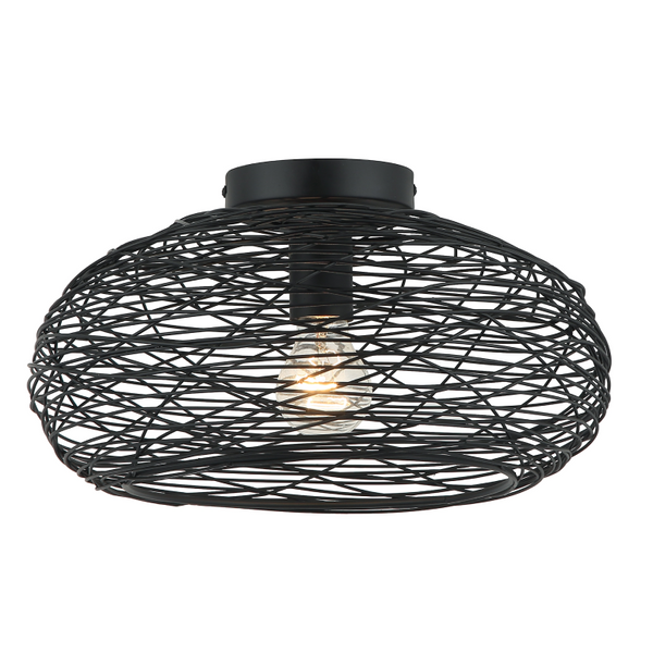 Chericoni Filo Sottile Deckenleuchte, schwarz, Ø34 cm, 1-flammig, aus Eisen und Metall, modernes Design.