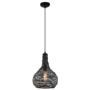 Chericoni Filo Sottile Hängelampe, schwarz, Ø25 cm, 1-flammig, aus Eisen und Metall, modernes Design.