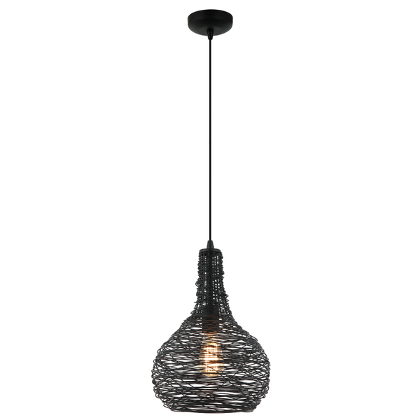 Chericoni Filo Sottile Hängelampe, schwarz, Ø25 cm, 1-flammig, aus Eisen und Metall, modernes Design.