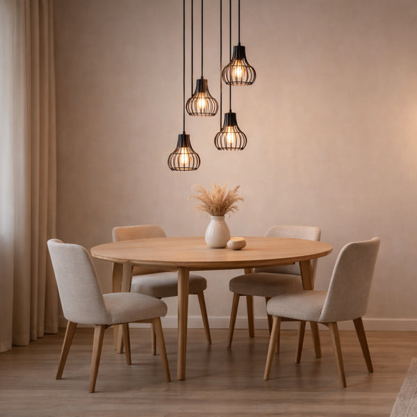 Various Cipolle hanging lamp – 5 bulbs – Ø16 cm – black - metal – E27