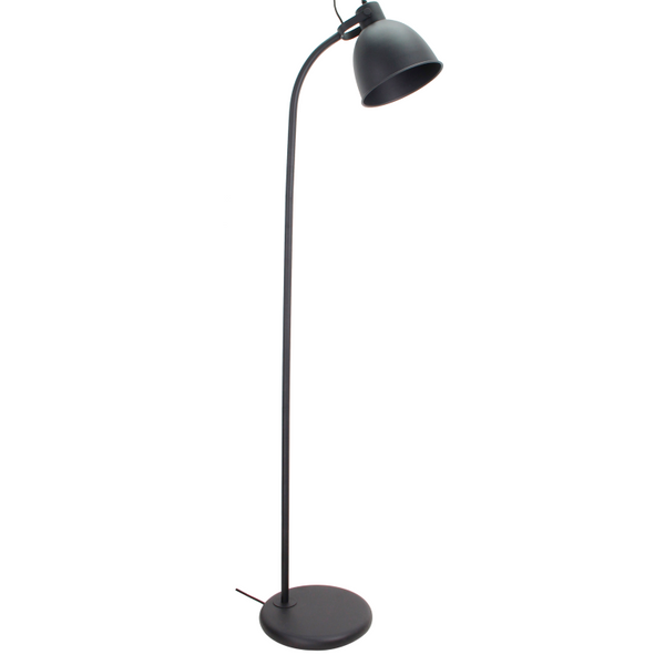 Schwarze Chericoni Koen Stehleuchte, 152 cm, 1-flammig, E27, ideal für Wohnzimmer oder Büro.