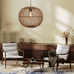 Große Holz-Hängelampe mit diagonalem Design – Chericoni Nature Serie