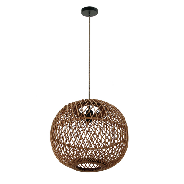 Chericoni Nature Diagonaal round hanging lamp – 1 bulb – Ø40 cm – E27 – natural wood