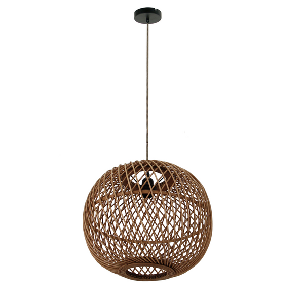 Chericoni Nature Diagonaal round hanging lamp – 1 bulb – Ø50 cm – E27 – natural wood