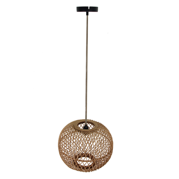 Chericoni Nature Diagonaal round hanging lamp – 1 bulb – Ø50 cm – E27 – natural wood