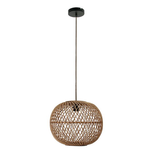 Chericoni Nature Diagonaal round hanging lamp – 1 bulb – Ø50 cm – E27 – natural wood