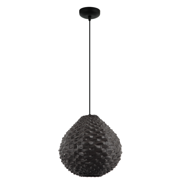 Chericoni Nature Treccia Hängelampe, schwarz, Ø32 cm, 1-flammig, E27, natürlich inspiriertes Design.