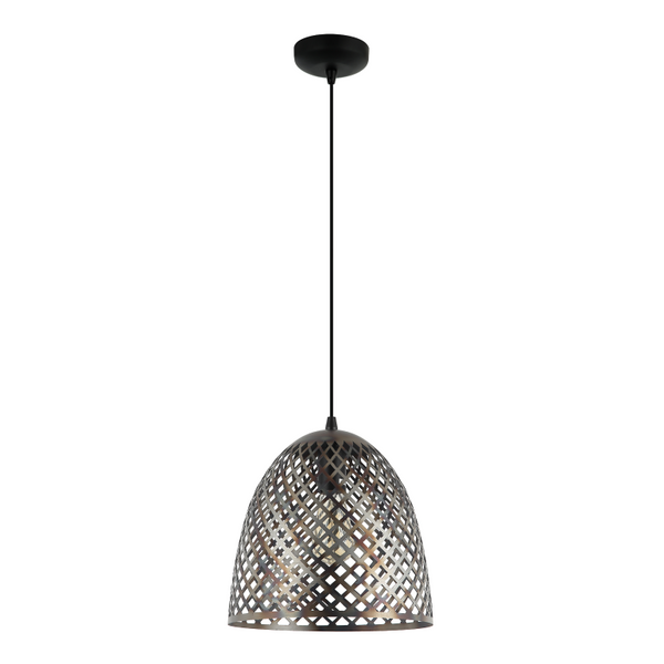 Runde Hängelampe Chericoni Pavia, schwarz, Ø30 cm, 1-flammig, aus langlebigem Eisen und Metall.