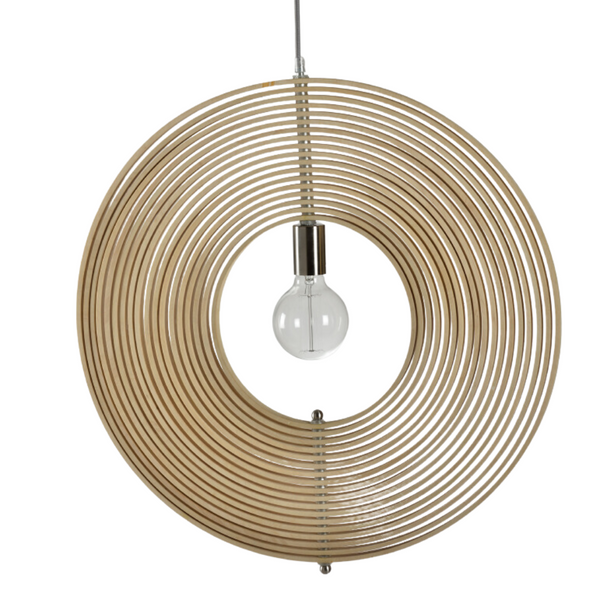 Chericoni Ring Hängelampen in Natur Holz und Schwarz – Größenvergleich Ø60 und Ø50 c