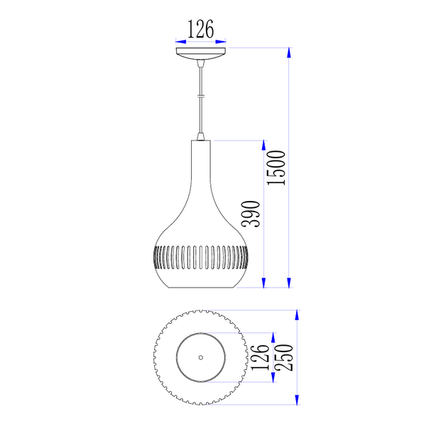 Chericoni Strisce Pendelleuchte, 1-flammig, Ø25 cm, Schwarz – dekorativ, funktional und ideal für stilvolle Akzentbeleuchtung.