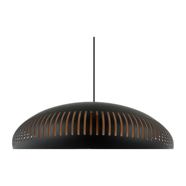 Die Strisce Hängelampe von Chericoni, Schwarz, Ø52 cm, 1-flammig, ist ein stilvoller Blickfang für zeitgemäße Raumkonzepte.