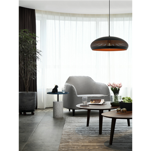 Große Strisce Pendelleuchte von Chericoni, 1-flammig, Ø52 cm, Schwarz – ideal für Esszimmer, Wohnzimmer oder moderne Lofts.