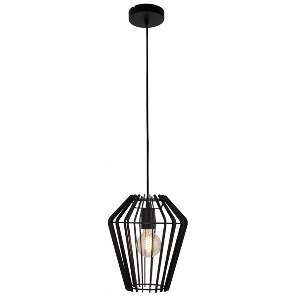 Chericoni Tavola Hängelampe Ø25 cm in Schwarz – moderne Pendelleuchte mit offenem Metallrahmen