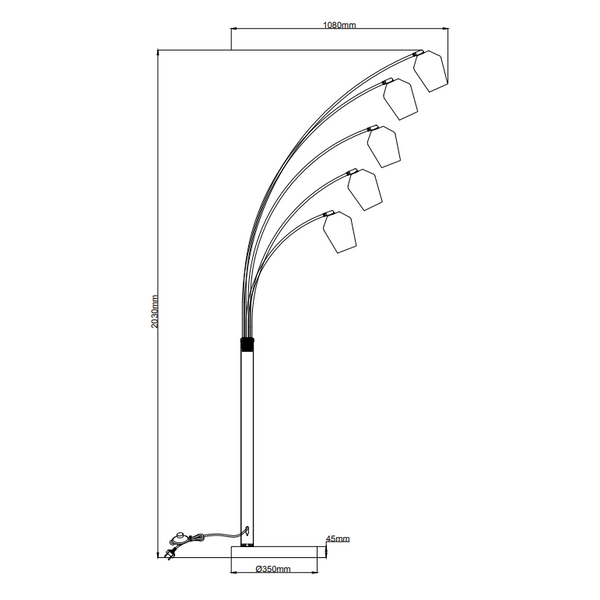 Design-Stehlampe für modernes Interieur