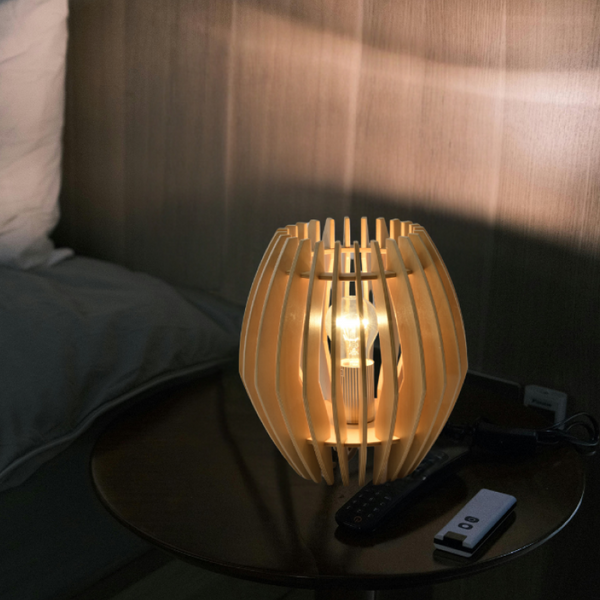 Chericoni Tavola Tischlampe – 1 flammig – Ø23 cm – E27 – Holz