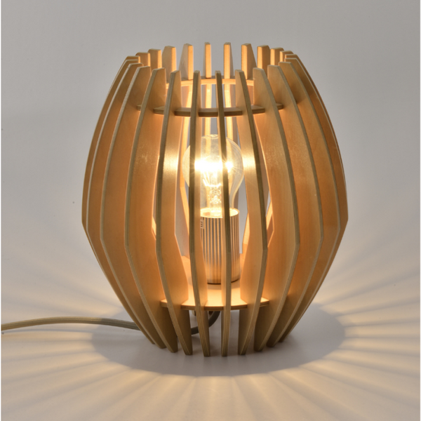 Chericoni Tavola Tischlampe – 1 flammig – Ø23 cm – E27 – Holz