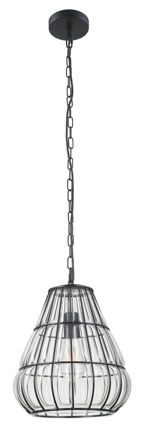 Schwarze Pendelleuchte Chericoni Venezia Uno, Ø30 cm, 1-flammig, aus Metall und Glas gefertigt.