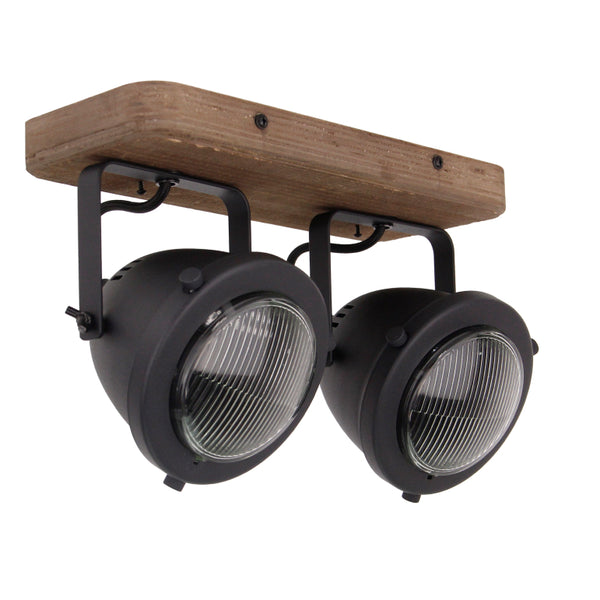 Chericoni Bella Deckenleuchte - 2-flammig - Ø12 cm - Schwarz - Holz, Metall, Eisen