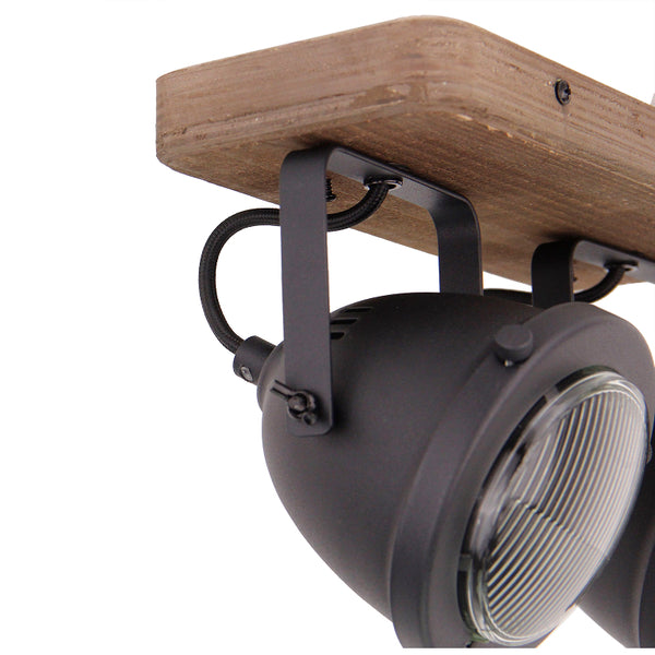 Chericoni Bella Deckenleuchte - 2-flammig - Ø12 cm - Schwarz - Holz, Metall, Eisen