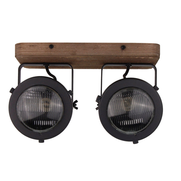 Chericoni Bella Deckenleuchte - 2-flammig - Ø12 cm - Schwarz - Holz, Metall, Eisen