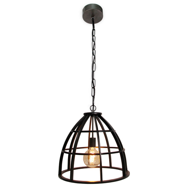 Various Frame Pendelleuchte – Ø47 cm – Black Steel – Industrielle Hängelampe – E27 Fassung