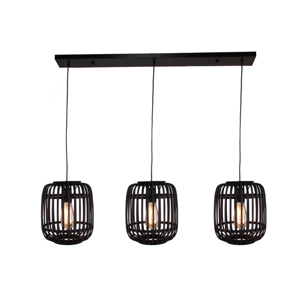 Various Pendellampe 3 Flammig Vintage Design, Pendelleuchte Esstisch, Hängelampe Wohnzimmer, E27 Fassung, Ø 22 cm, Höhe 120cm