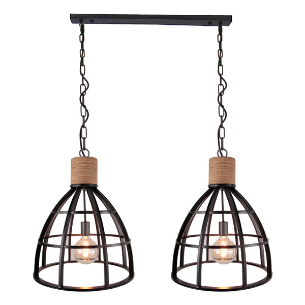 Various pendant lamp 1 flame industrial design, E27 socket, black, Ø 30cm - pendant light dining table, hanging lamp living room, without light source