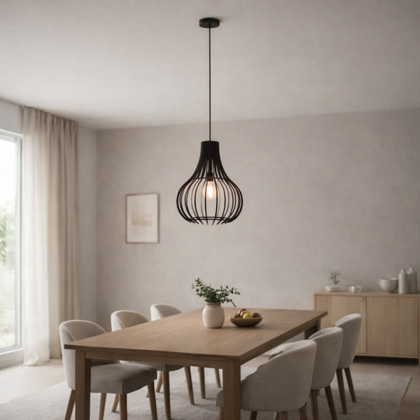 Various Cipolle pendant light – 1 light – Ø 40 or 50 cm – E27 – Black