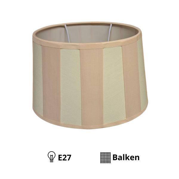 Various Lampenschirm Oval - Creme mit Balkenmuster – Ø20, Ø 22 oder Ø26 cm – Chintz