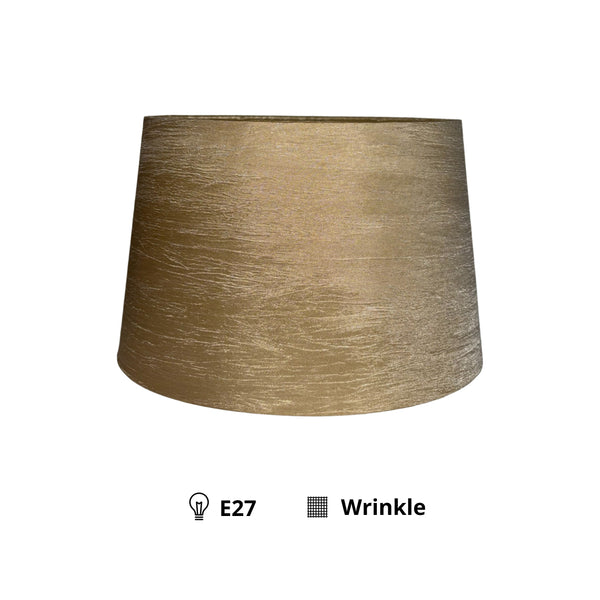 Various Lampenschirm Oval - Wrinkle – Creme/Gold – Ø22/17 x Ø21/13 cm – Höhe 17 cm