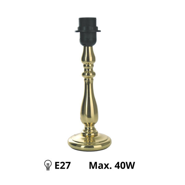 Various lamp base metal brass matt – classic elegance in 29 cm height with E27 socket